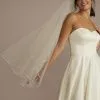 Soutache-Edge Tulle Mid-Length Veil