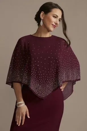Jersey Cape Gown With Sparkle Embellishment - Image 2