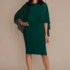 Short Embellished Capelet Sheath Dress