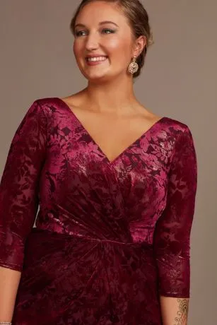 Patterned Sheath Gown With Skirt Slit - Image 3