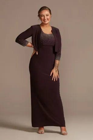 Jersey Tank Dress With Sparkle Embellished Jacket