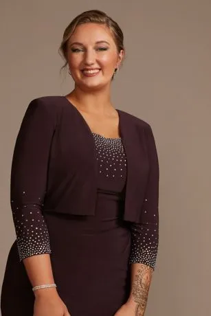 Jersey Tank Dress With Sparkle Embellished Jacket - Image 5