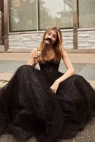 Strapless Sparkle Illusion Corset Ball Gown - Image 4