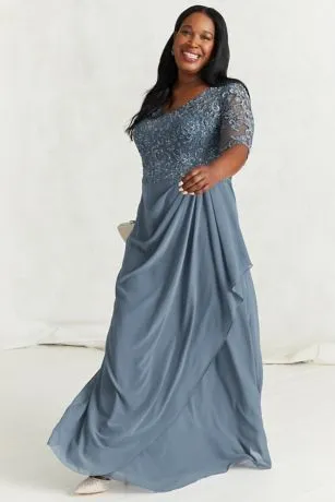 Chiffon And Lace Empire Waist Gown - Image 5