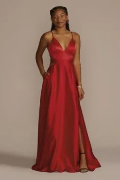Satin A-Line Prom Dress With Cutouts