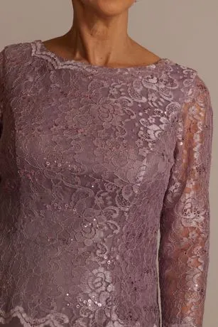 Tea Length Lace And Chiffon Mock Two-Piece - Image 3