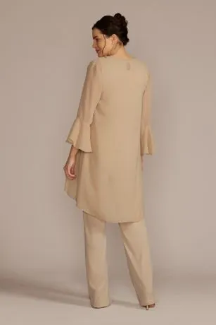 Straight Leg Embroidered Chiffon Three Piece Set - Image 2