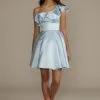 One Shoulder Ruffled Damas Dress