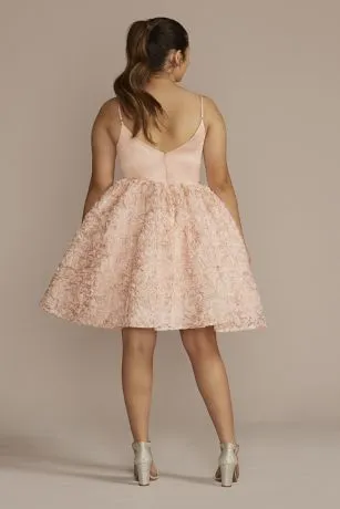 Satin And Metallic A-Line Damas Dress - Image 2