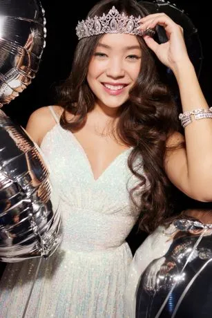 Iridescent Sequin V-Neck Ball Gown - Image 5