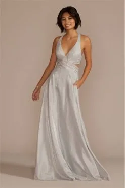 Metallic Glitter Knit Embellished A-Line