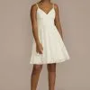Short V-Neck Jacquard A-Line Dress