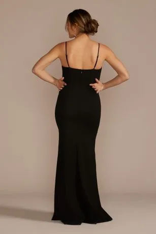 Crepe Keyhole Sheath With Side Slit - Image 2