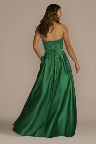 Spaghetti Strap Satin Corset Ball Gown - Image 2