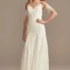 Low Back Lace Wedding Dress With Fringe Swags