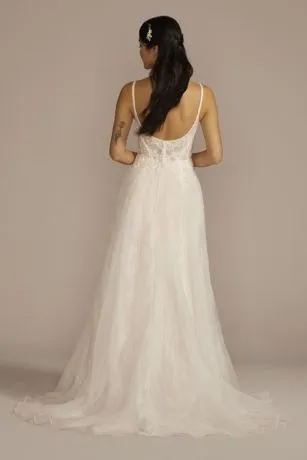 Scoop Back Boned Bodice Lace Wedding Dress - Image 2
