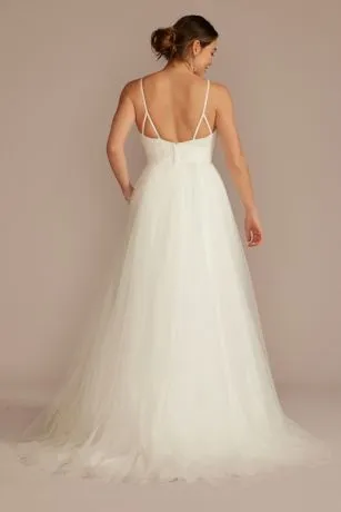 Beaded Strap Low Back Tulle A-Line Wedding Dress - Image 2