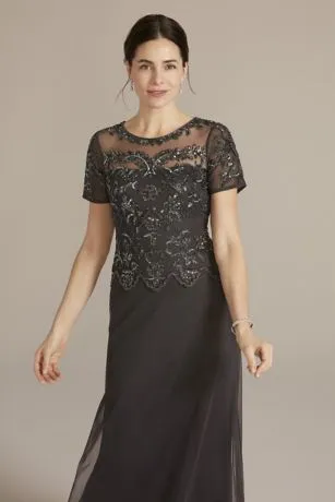 Beaded Chiffon Floor Length Sheath Gown - Image 3