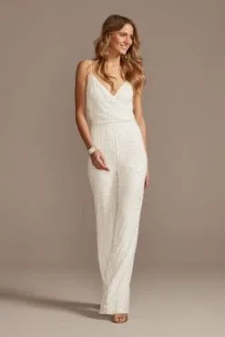 Sequin Spaghetti Strap Blouson Jumpsuit