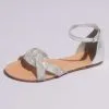 Twisted Vamp Micro Crystal Flat Sandals