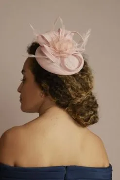 Floral Bow And Feather Fascinator